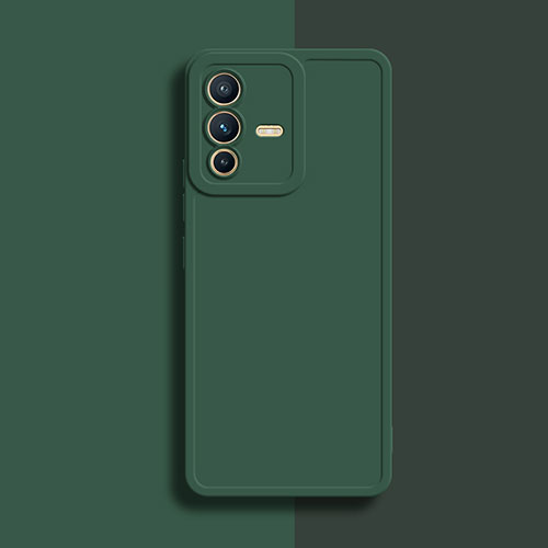 Ultra-thin Silicone Gel Soft Case 360 Degrees Cover YK1 for Vivo V23 5G Midnight Green