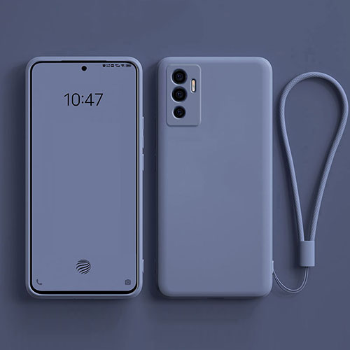 Ultra-thin Silicone Gel Soft Case 360 Degrees Cover YK1 for Vivo V23e Lavender Gray