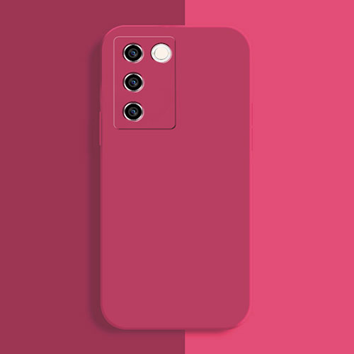 Ultra-thin Silicone Gel Soft Case 360 Degrees Cover YK1 for Vivo V27 5G Hot Pink