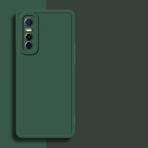 Ultra-thin Silicone Gel Soft Case 360 Degrees Cover YK1 for Vivo Y73s 5G Midnight Green