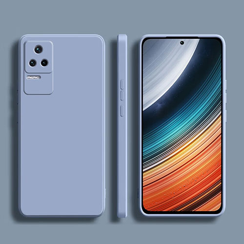 Ultra-thin Silicone Gel Soft Case 360 Degrees Cover YK1 for Xiaomi Poco F4 5G Lavender Gray