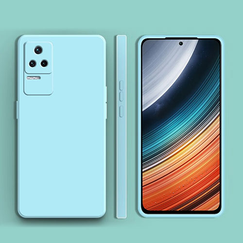 Ultra-thin Silicone Gel Soft Case 360 Degrees Cover YK1 for Xiaomi Poco F4 5G Mint Blue