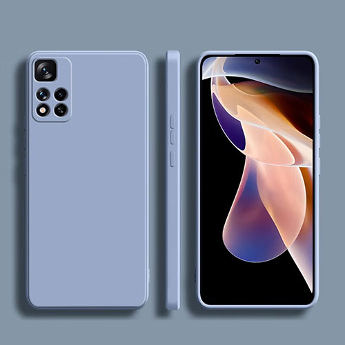 Ultra-thin Silicone Gel Soft Case 360 Degrees Cover YK1 for Xiaomi Redmi Note 11 Pro+ Plus 5G Lavender Gray