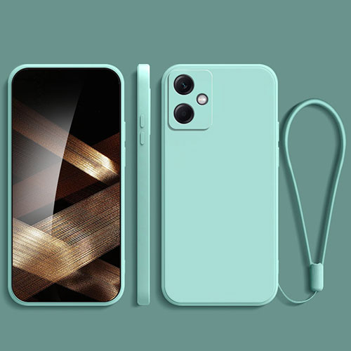 Ultra-thin Silicone Gel Soft Case 360 Degrees Cover YK1 for Xiaomi Redmi Note 12R Pro 5G Cyan