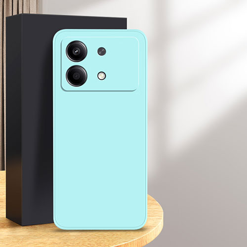 Ultra-thin Silicone Gel Soft Case 360 Degrees Cover YK1 for Xiaomi Redmi Note 13R Pro 5G Cyan