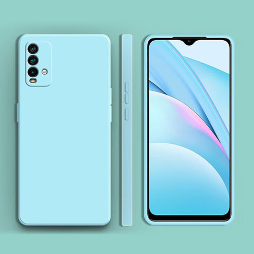 Ultra-thin Silicone Gel Soft Case 360 Degrees Cover YK1 for Xiaomi Redmi Note 9 4G Mint Blue