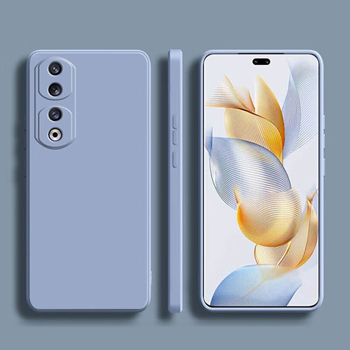 Ultra-thin Silicone Gel Soft Case 360 Degrees Cover YK2 for Huawei Honor 90 Pro 5G Lavender Gray