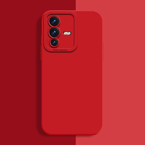 Ultra-thin Silicone Gel Soft Case 360 Degrees Cover YK2 for Vivo V23 Pro 5G Red
