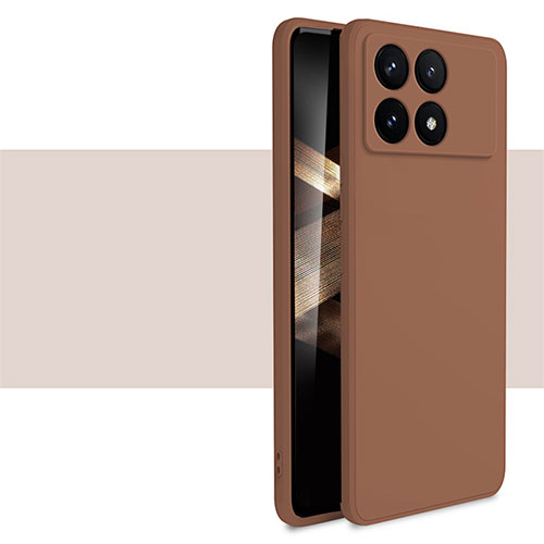 Ultra-thin Silicone Gel Soft Case 360 Degrees Cover YK2 for Xiaomi Redmi K70 5G Brown