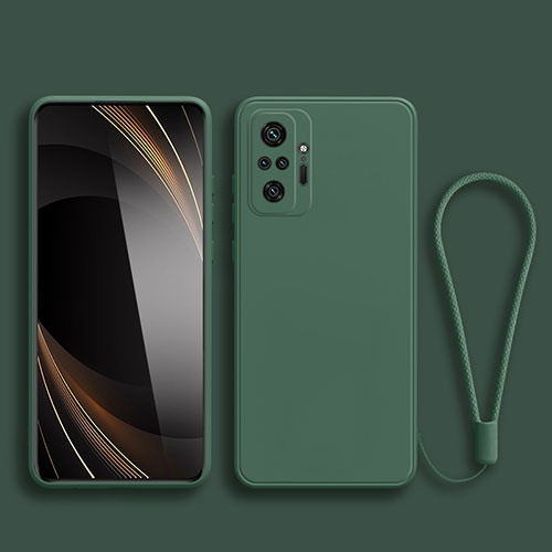 Ultra-thin Silicone Gel Soft Case 360 Degrees Cover YK2 for Xiaomi Redmi Note 10 4G Midnight Green