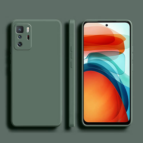 Ultra-thin Silicone Gel Soft Case 360 Degrees Cover YK2 for Xiaomi Redmi Note 10 Pro 5G Midnight Green