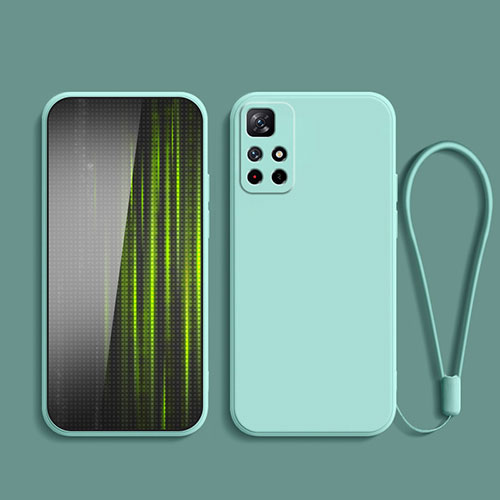 Ultra-thin Silicone Gel Soft Case 360 Degrees Cover YK2 for Xiaomi Redmi Note 11 5G Cyan