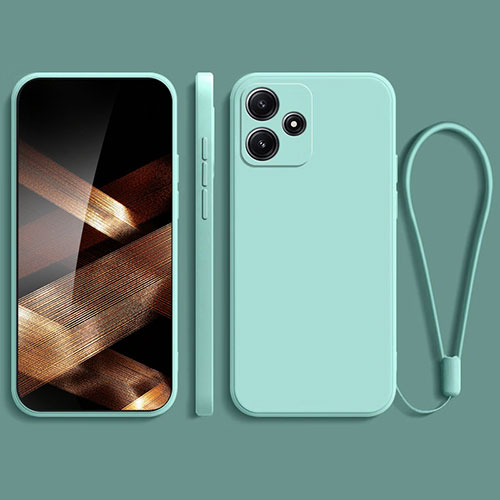 Ultra-thin Silicone Gel Soft Case 360 Degrees Cover YK2 for Xiaomi Redmi Note 12R 5G Cyan