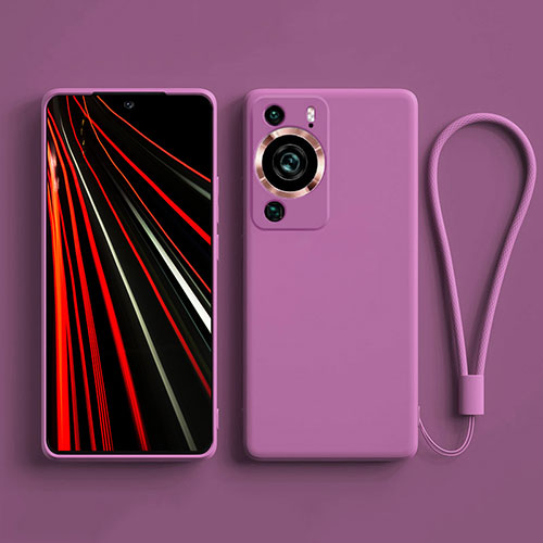 Ultra-thin Silicone Gel Soft Case 360 Degrees Cover YK3 for Huawei P60 Purple