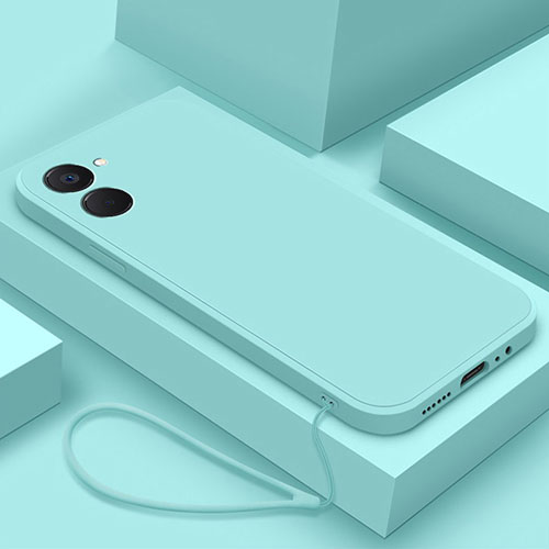 Ultra-thin Silicone Gel Soft Case 360 Degrees Cover YK3 for Realme V30t 5G Cyan