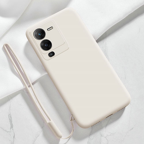 Ultra-thin Silicone Gel Soft Case 360 Degrees Cover YK3 for Vivo V25 Pro 5G White