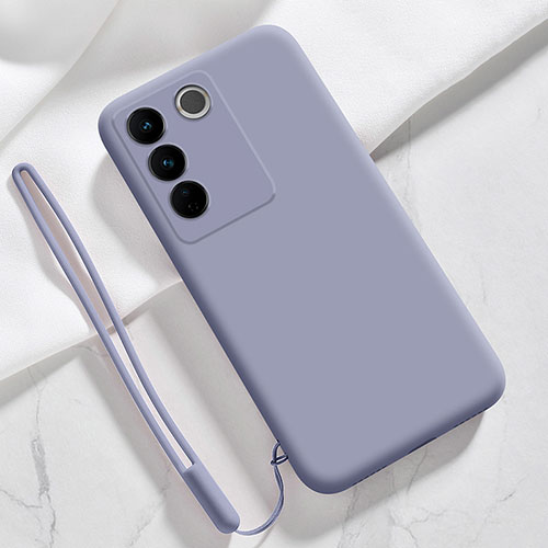 Ultra-thin Silicone Gel Soft Case 360 Degrees Cover YK3 for Vivo V27 5G Lavender Gray