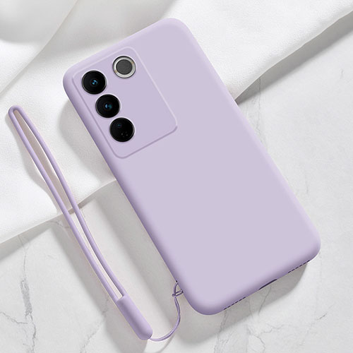 Ultra-thin Silicone Gel Soft Case 360 Degrees Cover YK3 for Vivo V27 Pro 5G Clove Purple