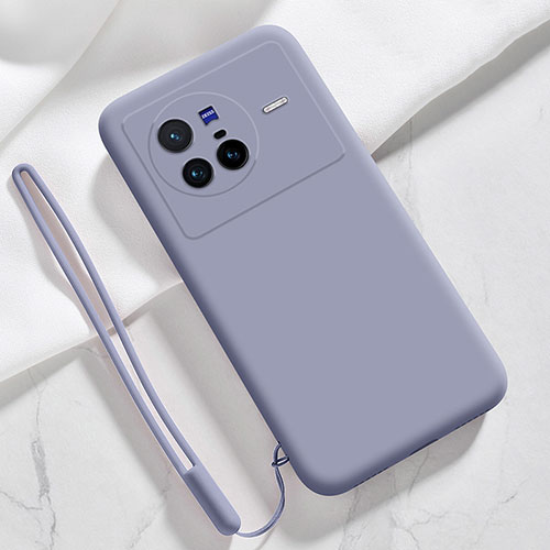 Ultra-thin Silicone Gel Soft Case 360 Degrees Cover YK3 for Vivo X80 5G Lavender Gray