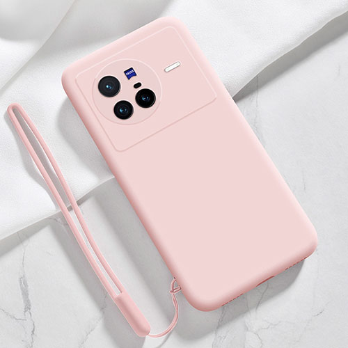 Ultra-thin Silicone Gel Soft Case 360 Degrees Cover YK3 for Vivo X80 5G Pink