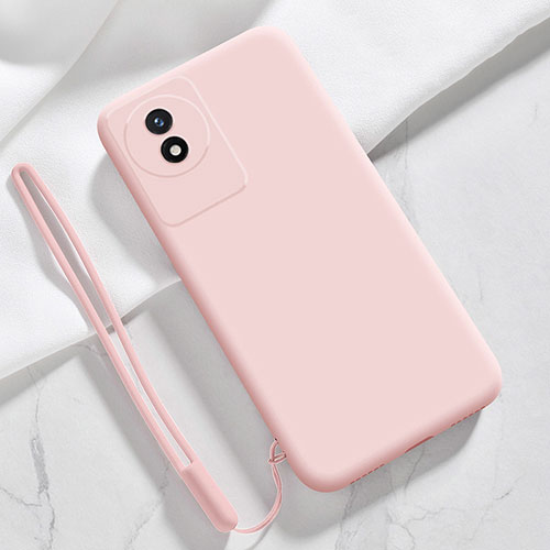 Ultra-thin Silicone Gel Soft Case 360 Degrees Cover YK3 for Vivo Y02 Pink