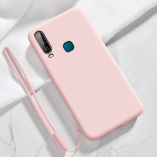 Ultra-thin Silicone Gel Soft Case 360 Degrees Cover YK3 for Vivo Y11 Pink