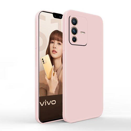 Ultra-thin Silicone Gel Soft Case 360 Degrees Cover YK4 for Vivo V23 Pro 5G Pink