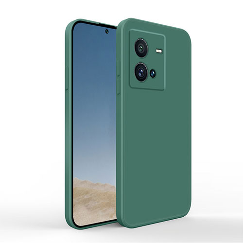 Ultra-thin Silicone Gel Soft Case 360 Degrees Cover YK4 for Vivo V25e Green