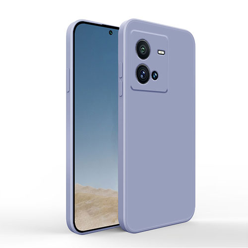 Ultra-thin Silicone Gel Soft Case 360 Degrees Cover YK4 for Vivo V25e Lavender Gray