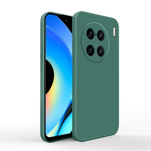 Ultra-thin Silicone Gel Soft Case 360 Degrees Cover YK4 for Vivo X90 5G Midnight Green