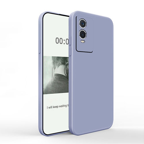 Ultra-thin Silicone Gel Soft Case 360 Degrees Cover YK4 for Vivo Y74s 5G Lavender Gray