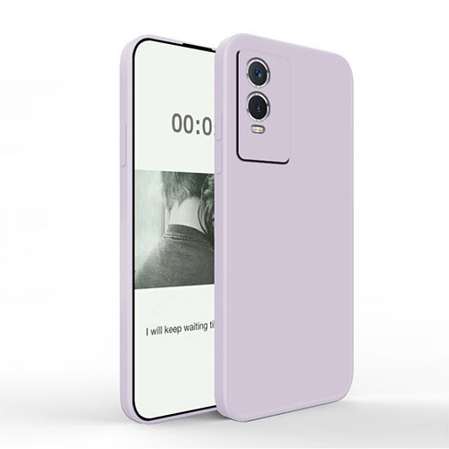 Ultra-thin Silicone Gel Soft Case 360 Degrees Cover YK4 for Vivo Y76s 5G Clove Purple