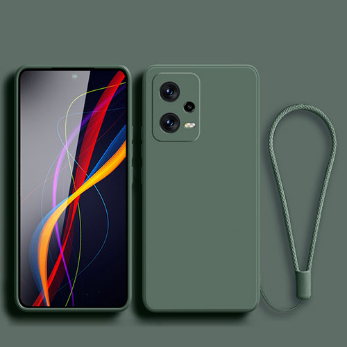 Ultra-thin Silicone Gel Soft Case 360 Degrees Cover YK4 for Xiaomi Redmi Note 12 Pro 5G Midnight Green