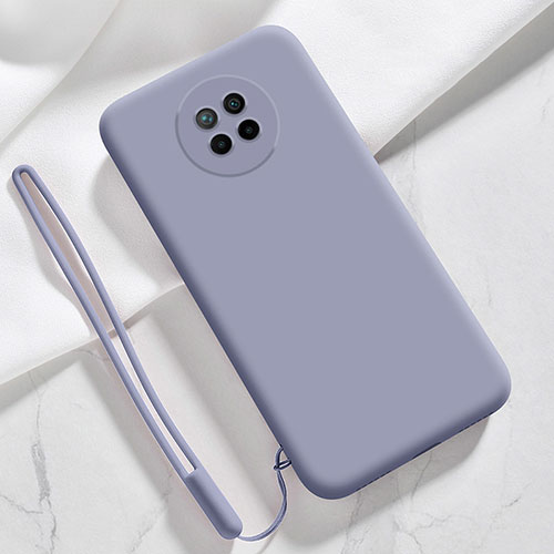 Ultra-thin Silicone Gel Soft Case 360 Degrees Cover YK6 for Xiaomi Redmi Note 9 5G Lavender Gray