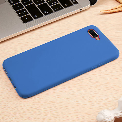 Ultra-thin Silicone Gel Soft Case Cover A01 for Oppo R15X Blue