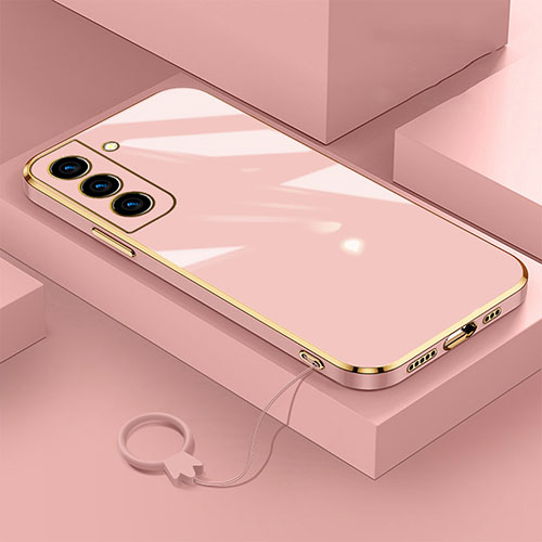 Ultra-thin Silicone Gel Soft Case Cover M01 for Samsung Galaxy S22 5G Rose Gold