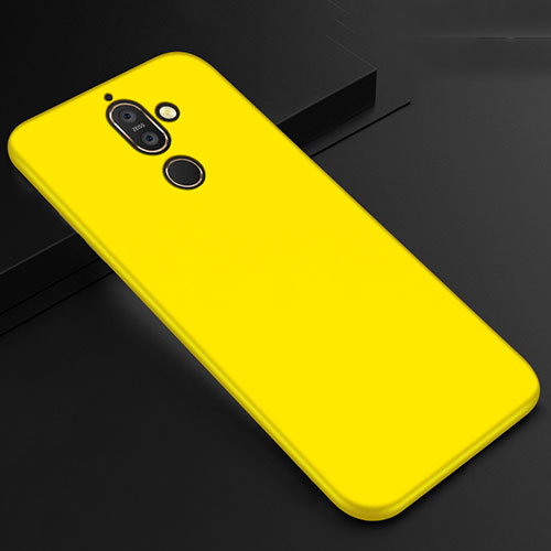 Ultra-thin Silicone Gel Soft Case Cover S01 for Nokia 7 Plus Yellow