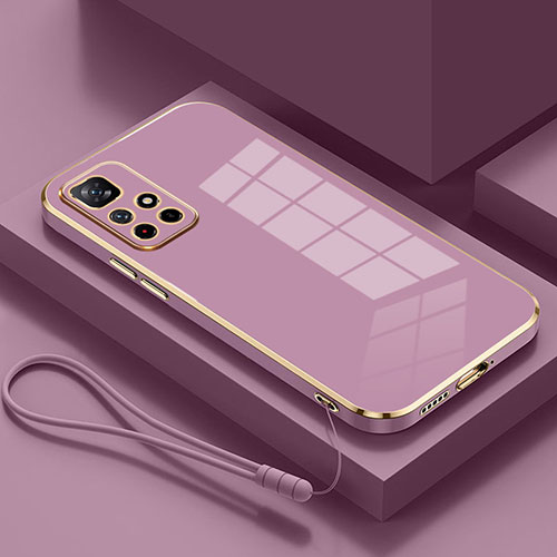 Ultra-thin Silicone Gel Soft Case Cover S01 for Xiaomi Poco M4 Pro 5G Purple