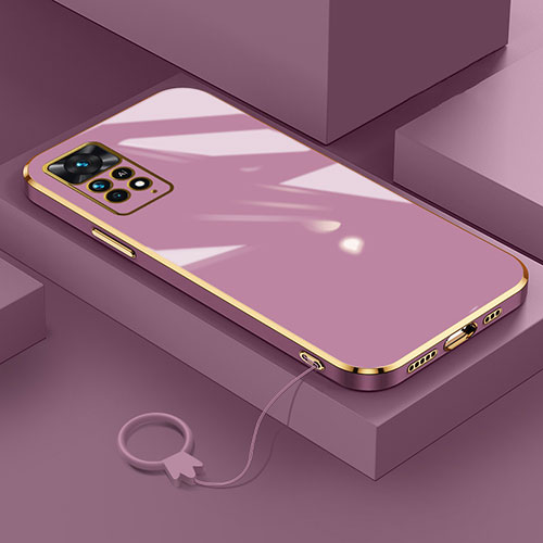 Ultra-thin Silicone Gel Soft Case Cover S01 for Xiaomi Redmi Note 11 Pro 4G Purple