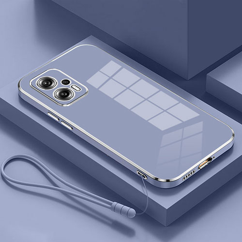 Ultra-thin Silicone Gel Soft Case Cover S01 for Xiaomi Redmi Note 11T Pro 5G Lavender Gray