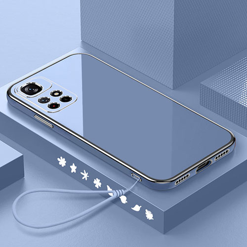 Ultra-thin Silicone Gel Soft Case Cover S02 for Xiaomi Redmi Note 11 5G Lavender Gray