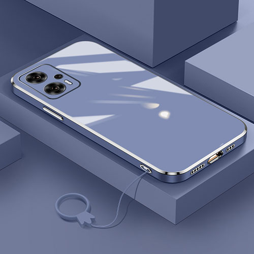 Ultra-thin Silicone Gel Soft Case Cover S02 for Xiaomi Redmi Note 12T Pro 5G Lavender Gray