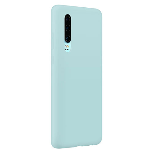 Ultra-thin Silicone Gel Soft Case Cover S05 for Huawei P30 Sky Blue