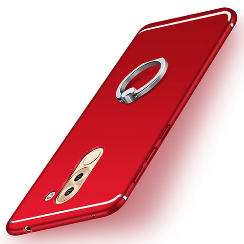 Ultra-thin Silicone Gel Soft Case Cover with Finger Ring Stand for Huawei GR5 (2017) Red