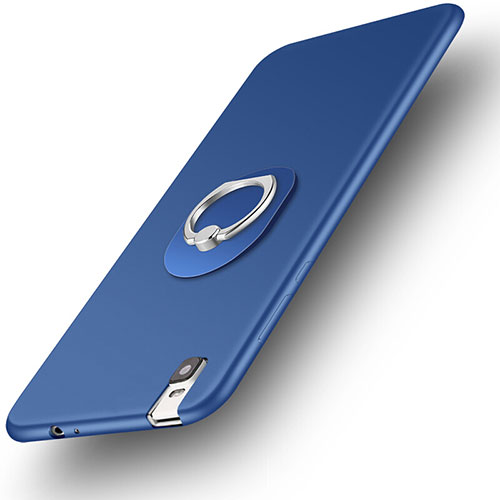 Ultra-thin Silicone Gel Soft Case Cover with Finger Ring Stand for Huawei Honor 7i shot X Blue