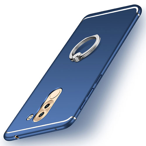 Ultra-thin Silicone Gel Soft Case Cover with Finger Ring Stand for Huawei Mate 9 Lite Blue