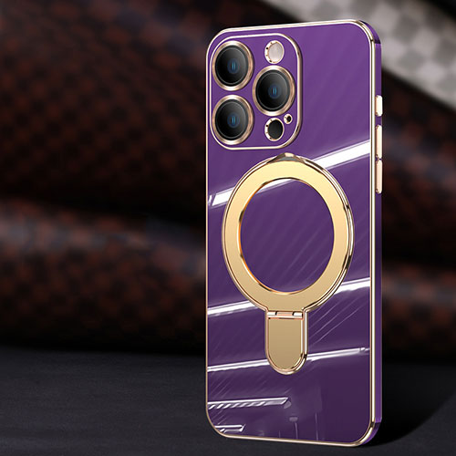 Ultra-thin Silicone Gel Soft Case Cover with Mag-Safe Magnetic C01 for Apple iPhone 14 Pro Max Purple