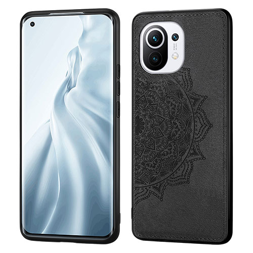 Ultra-thin Silicone Gel Soft Case Cover with Magnetic A07 for Xiaomi Mi 11 Lite 5G Black