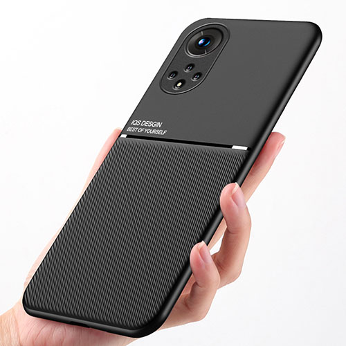 Ultra-thin Silicone Gel Soft Case Cover with Magnetic D01 for Huawei Nova 9 Black