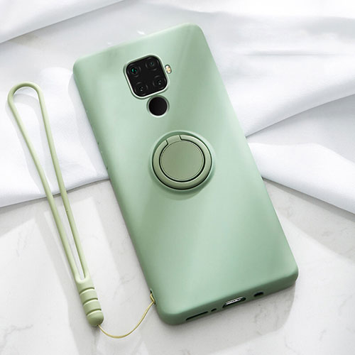 Ultra-thin Silicone Gel Soft Case Cover with Magnetic Finger Ring Stand A03 for Huawei Nova 5i Pro Green